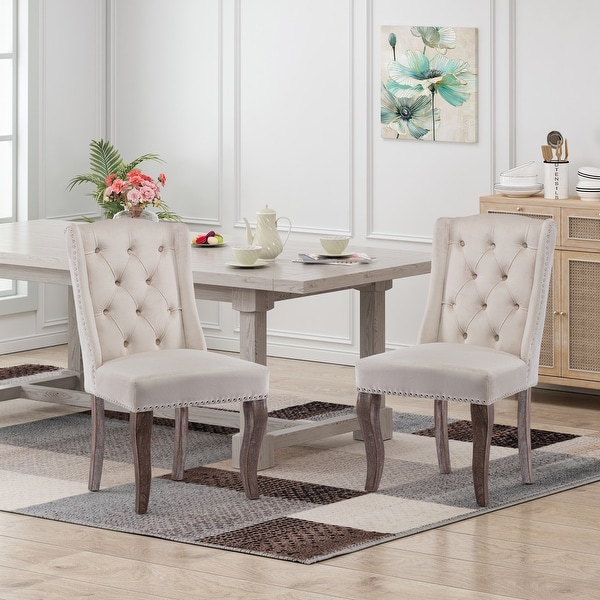 Upholstered Wingback Dining Chair Set of 2