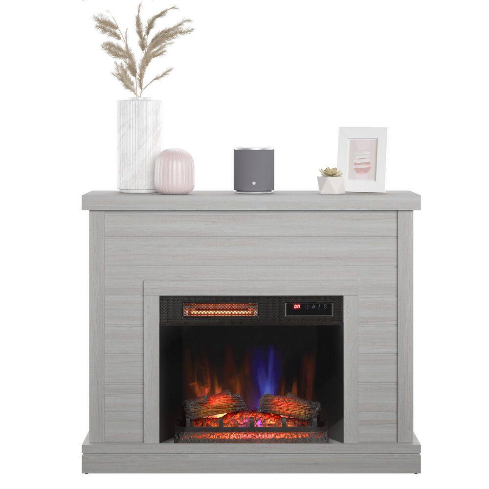 Twin Star Home 52 in. Shiplap Freestanding Electric Fireplace in Sargent Oak with 3D Fireplace Insert 28WM6603-PO101S