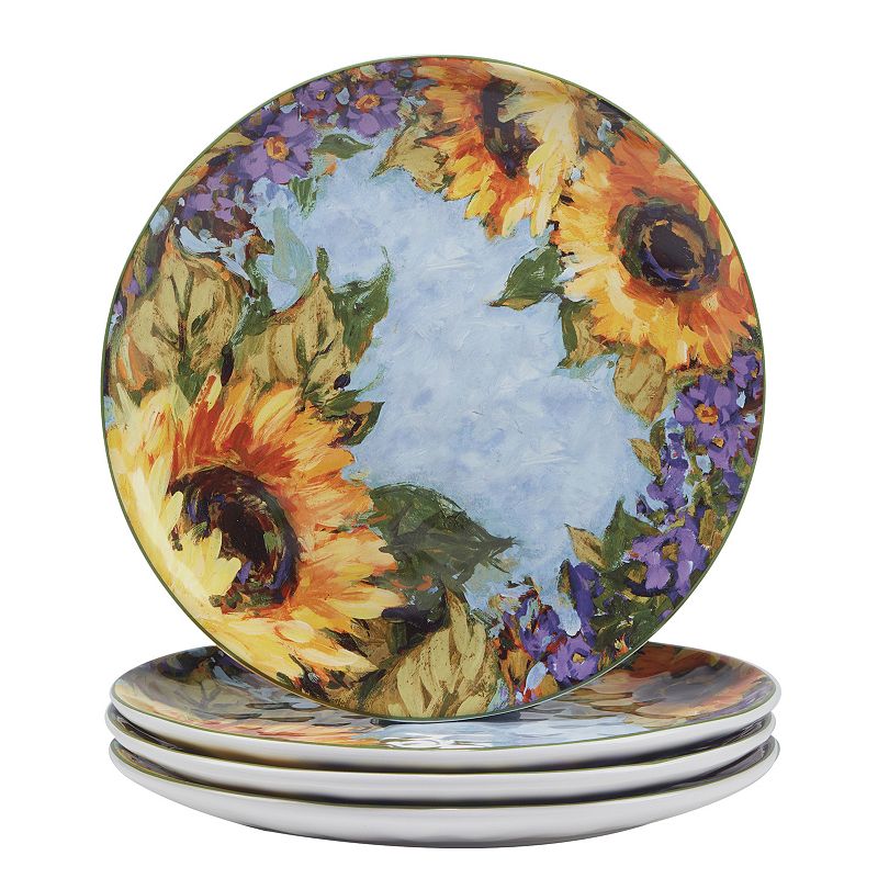 Certified International Sunflower Bouquet 4-pc. Dinner Plate Set