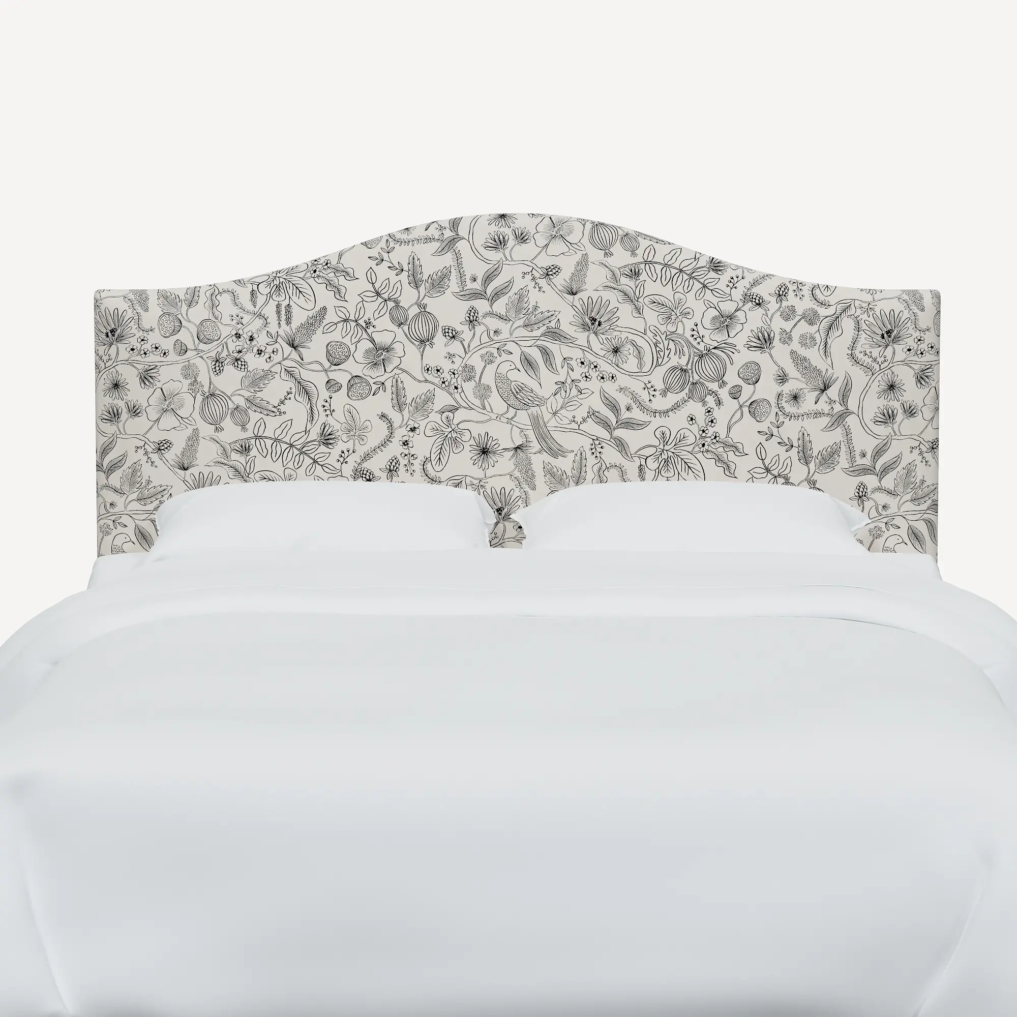 Rifle Paper Co Mayfair Aviary Cream and Black Twin Headboard