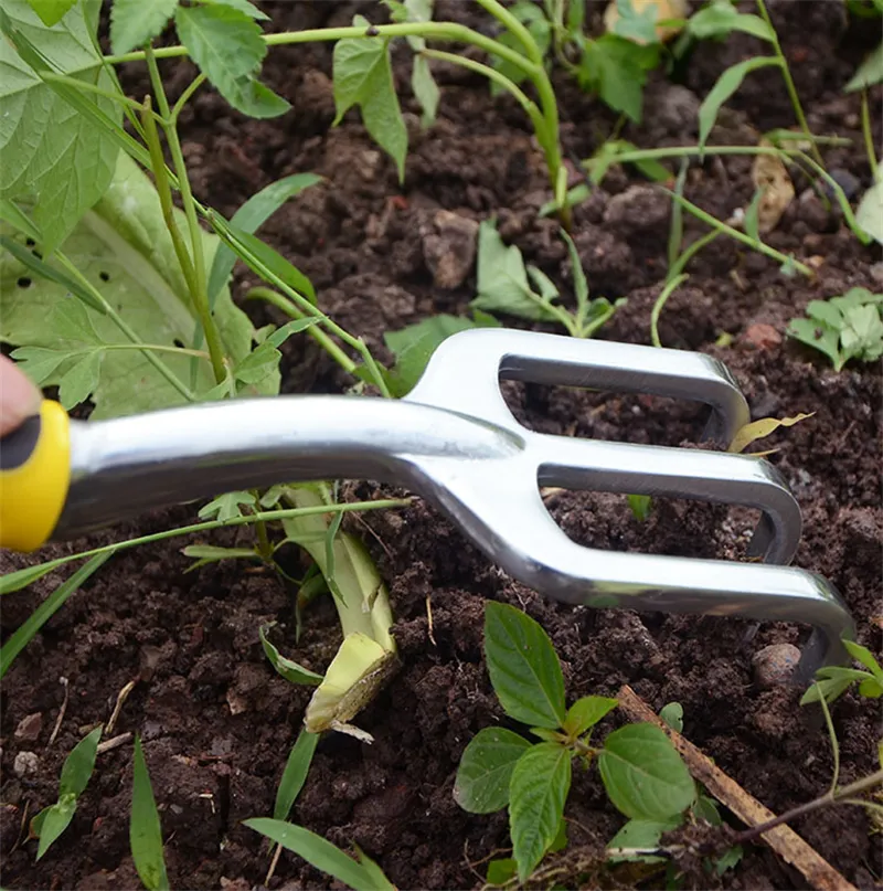 High Quality Aluminum oy Head Rubber Non Slip Ergonomic Handle Garden Hand Tool Garden Fork For Women Gift