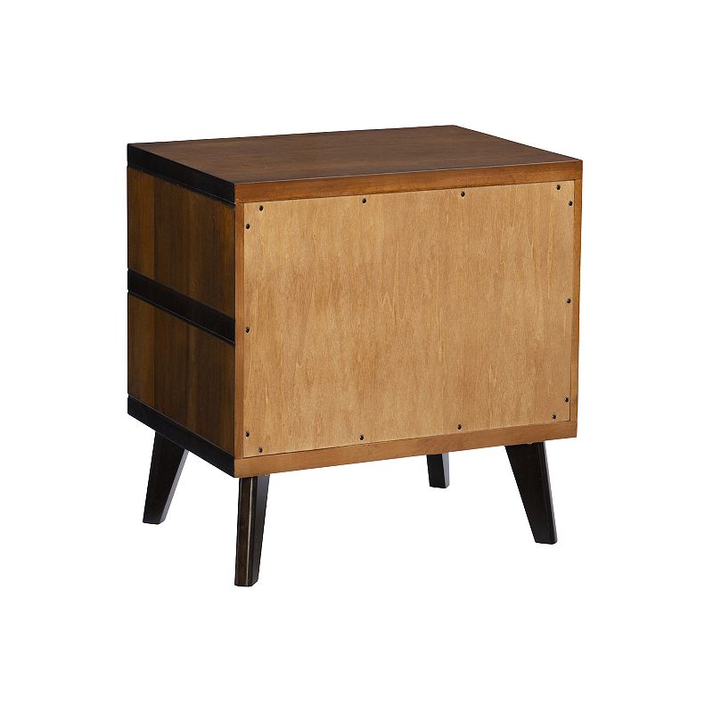 Linon Mid-Century Modern 2-Drawer Nightstand