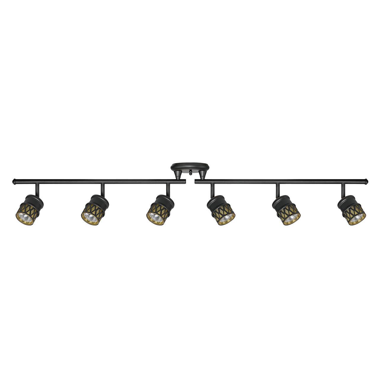 Globe Electric 50 Watt Grayson 6-Light Oil Rubbed Bronze Foldable Track Lighting， 59086