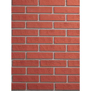 WALL!SUPPLY 0.2 in. x 9.84 in. x 26.18 in. UltraFlex Brick Peel and Stick Red Wall Paneling 20120303