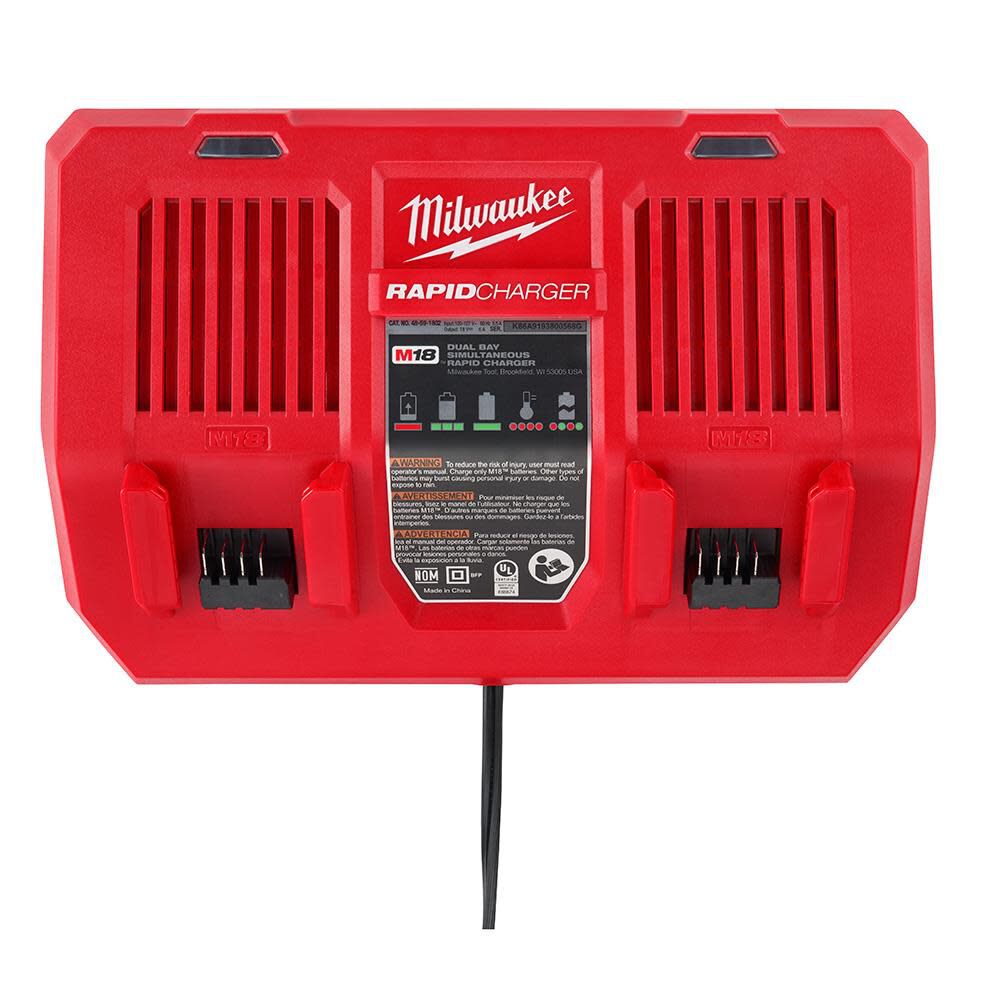 Milwaukee M18 Dual Bay Simultaneous Rapid Charger 48-59-1802 from Milwaukee