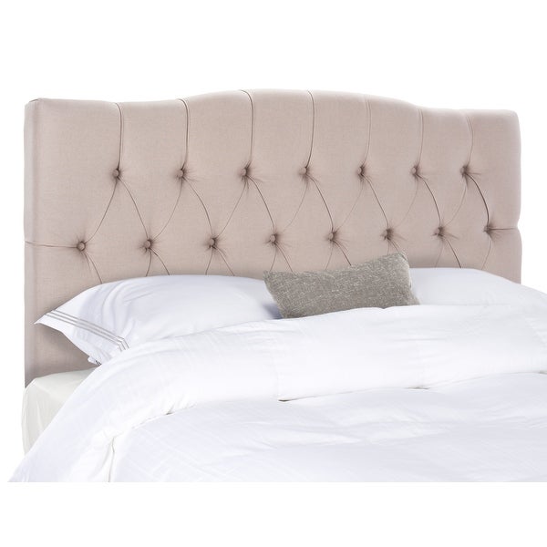 Safavieh Axel Taupe Linen Upholstered Tufted Headboard (Queen) - - 8306983