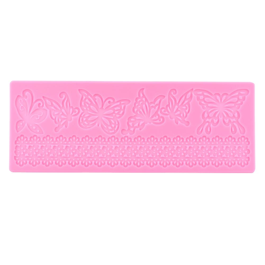 Lace Mat Fondant Cake Lace Mould Cake Decor Supplies Silicone Embossing Mat Pink