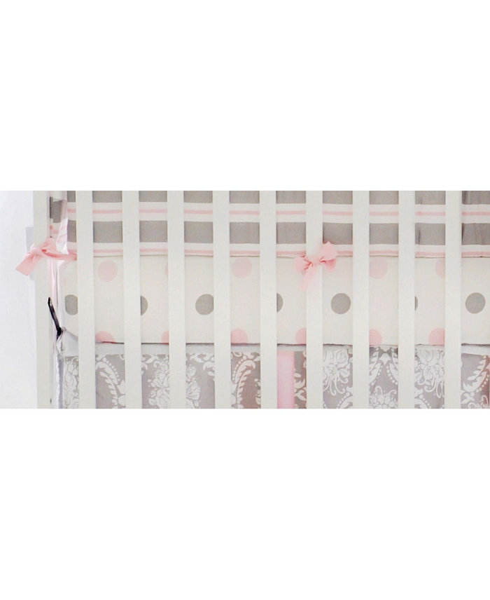 My Baby Sam Olivia Rose Pink and Grey Polka Dot Fitted Crib Sheet