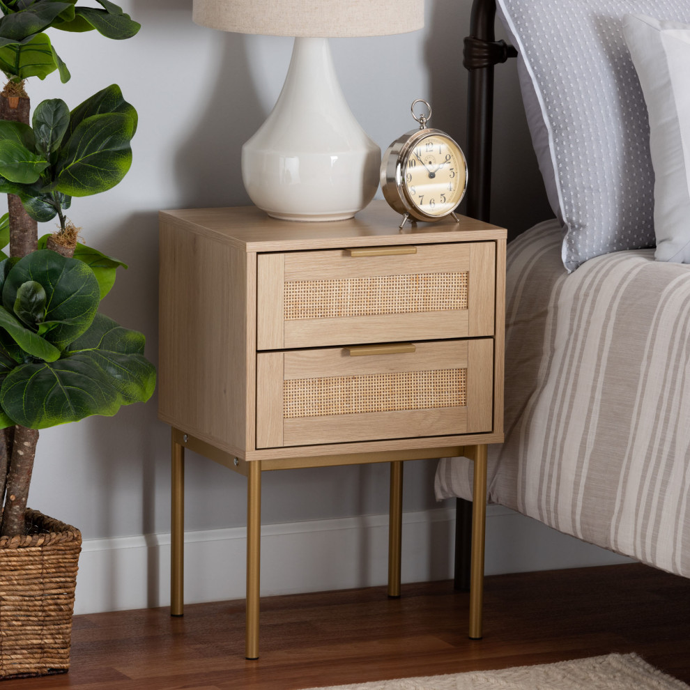 ie Light Brown 2 Drawer End Table   Tropical   Side Tables And End Tables   by Baxton Studio  Houzz