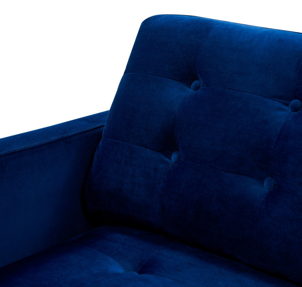 Raymond Tufted Chaise Navy   Midcentury   Indoor Chaise Lounge Chairs   by V.S.D Furniture  Houzz