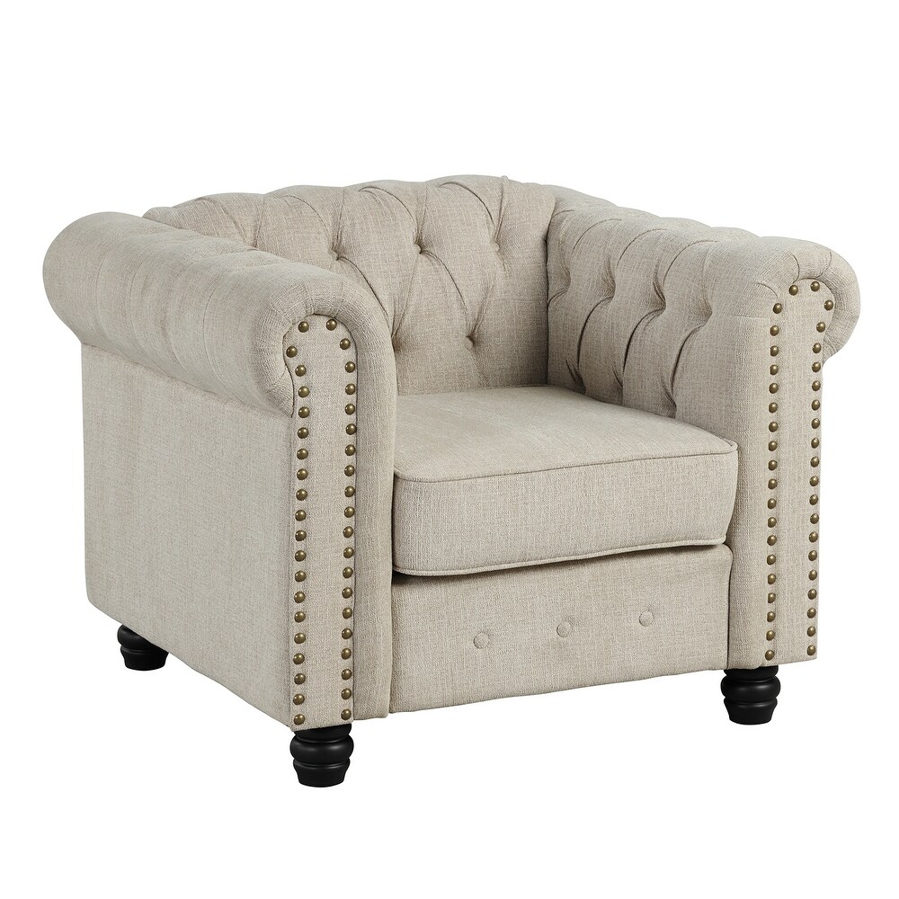 Morden Fort Tufted Upholstered Chesterfield Armchair