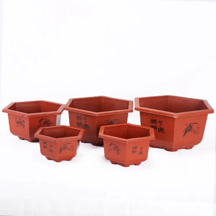 Durable Home Garden Supplies Multiple Sizes Planter Transplant Plastic Nursery Hexagonal Flowerpot