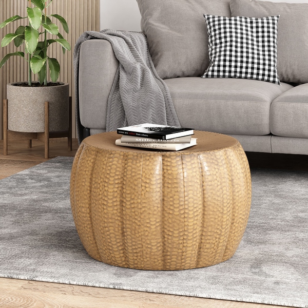 Manville Iron Sunburst Pumpkin Coffee Table by Christopher Knight Home