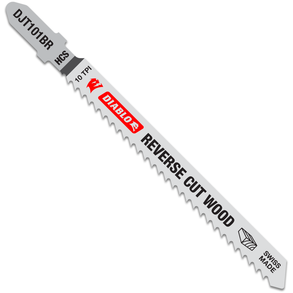 Diablo Tools 4 10 TPI HiCarb Steel T-Shank Jig Saw Blades for Reverse Cuts