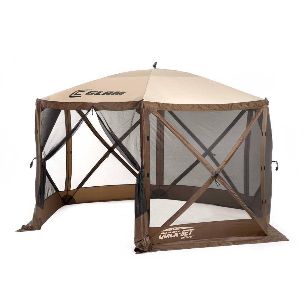 Clam Quick-Set Escape Portable Outdoor Gazebo Canopy Screen Plus 3 Wind Panels CLAM-9879 + CLAM-9898