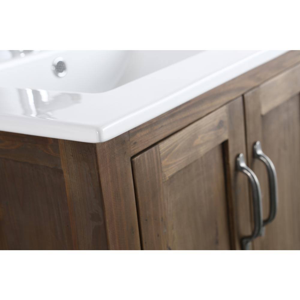 Design Element Austin 24 in. W x 19 in. D Bath Vanity in Natural with Porcelain Vanity Top in White with White Basin DEC4006-S