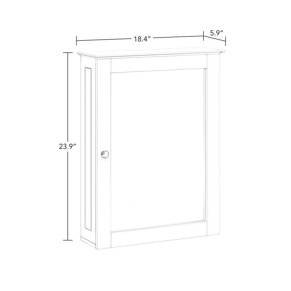 RiverRidge Home Ashland 1838 in W Wall Cabinet with Mirror in White