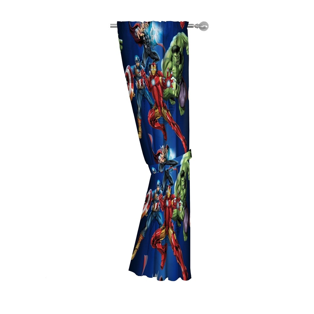 Marvel Avengers Blue Circle 4 Piece Curtain Drapes Set