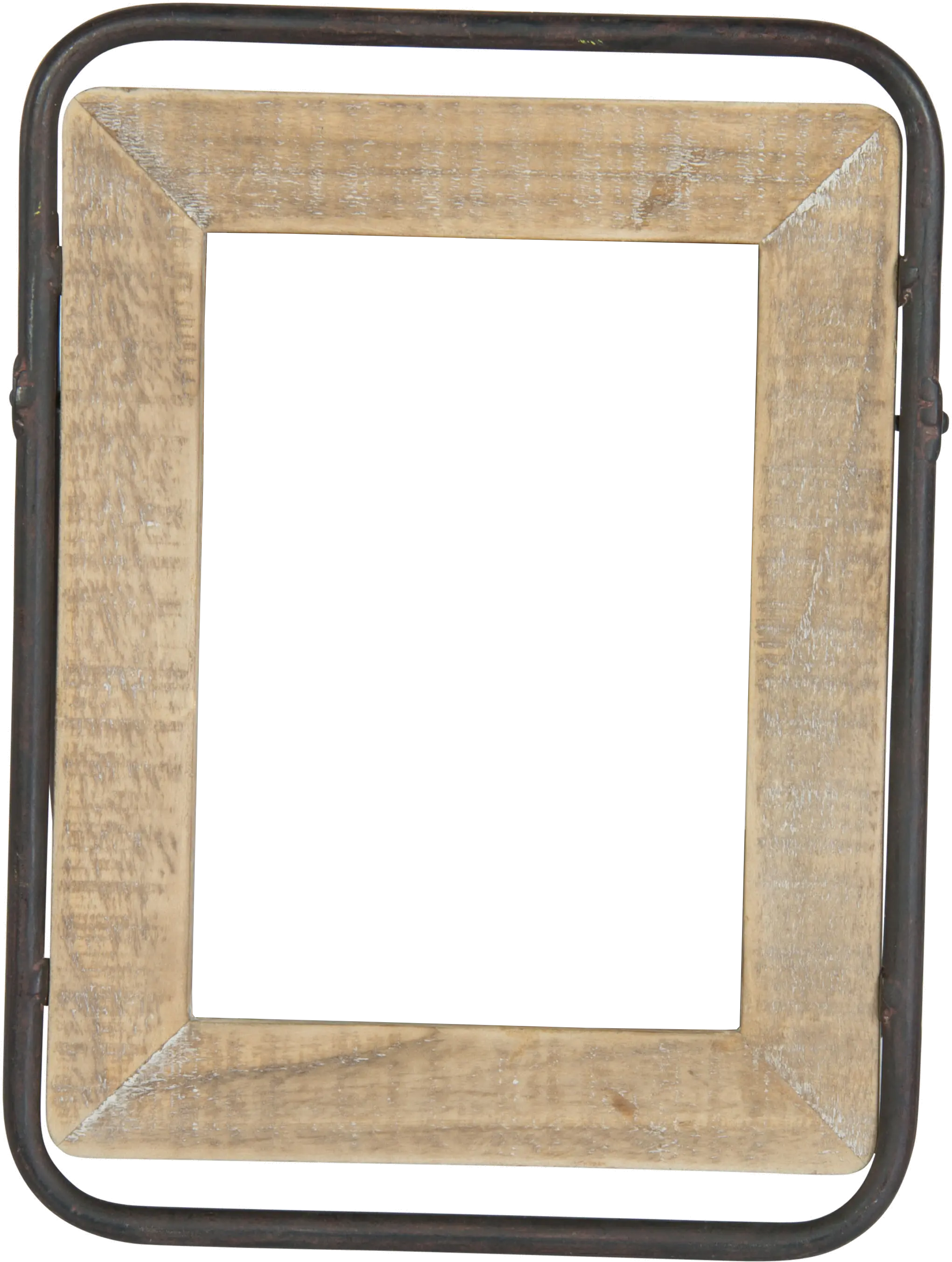 Brown and Black Wood and Metal 5x7 Picture Frame