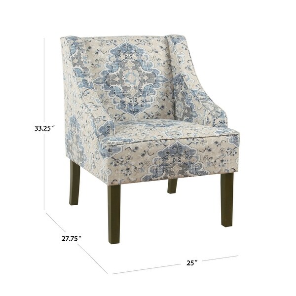 Porch and Den Holman Medallion Pattern Upholstered Swoop Armchair