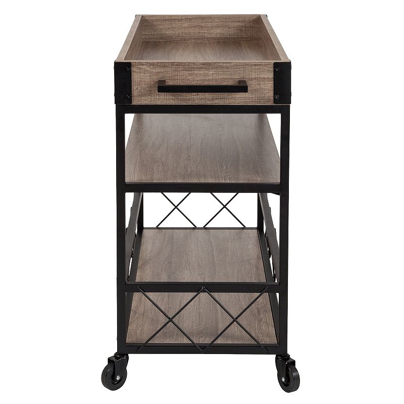 Flash Furniture Buckhead Distressed Kitchen Bar Cart