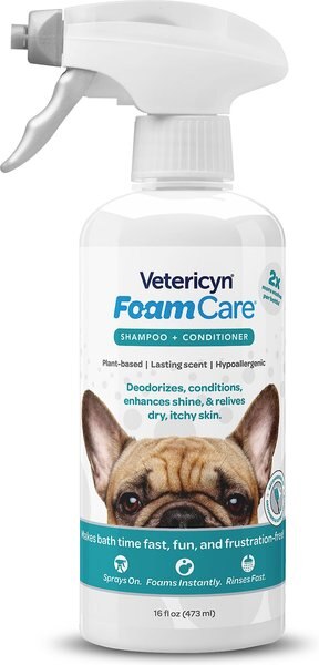 Vetericyn FoamCare Dog and Cat Shampoo and Conditioner， 16-oz bottle