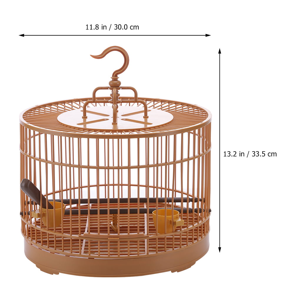 Bestonzon Bird Cage Cages Hanging Decorative Birds Budgie Parakeet Travel Small Round Parakeets Bamboo