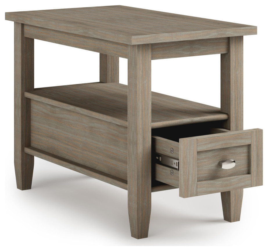 Warm Shaker Solid Wood 14 quotRustic Narrow Side Table   Farmhouse   Side Tables And End Tables   by Simpli Home Ltd.  Houzz