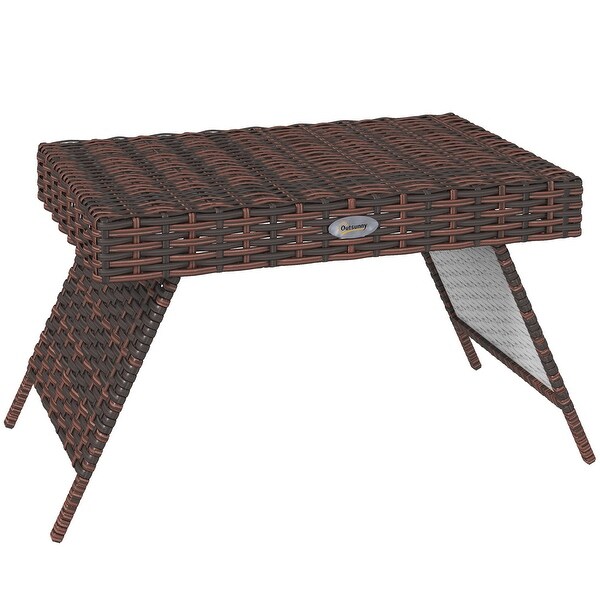 Folding Rattan Side Table