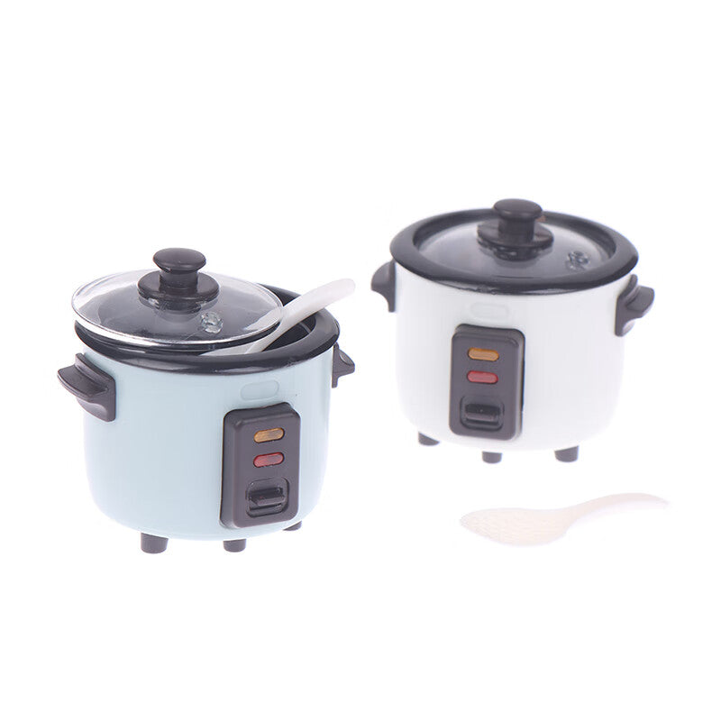 Olasme 1:12 Dollhouse Mini Rice Cooker W/ Rice Spoon Kitchen Kitchenware Cooking Model