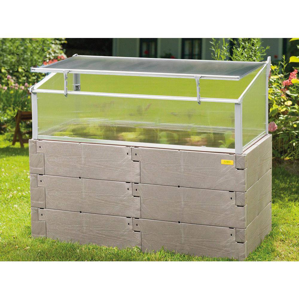 Exaco 51 in. W x 24 in. D x 39.75 in. H Timber Raised Bed with Cold Frame Timber