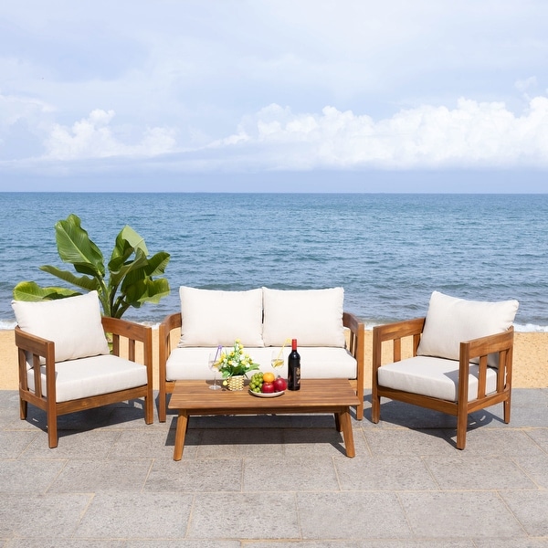 Safavieh Outdoor Living Owen 4 Pc Set / Natural/Taupe