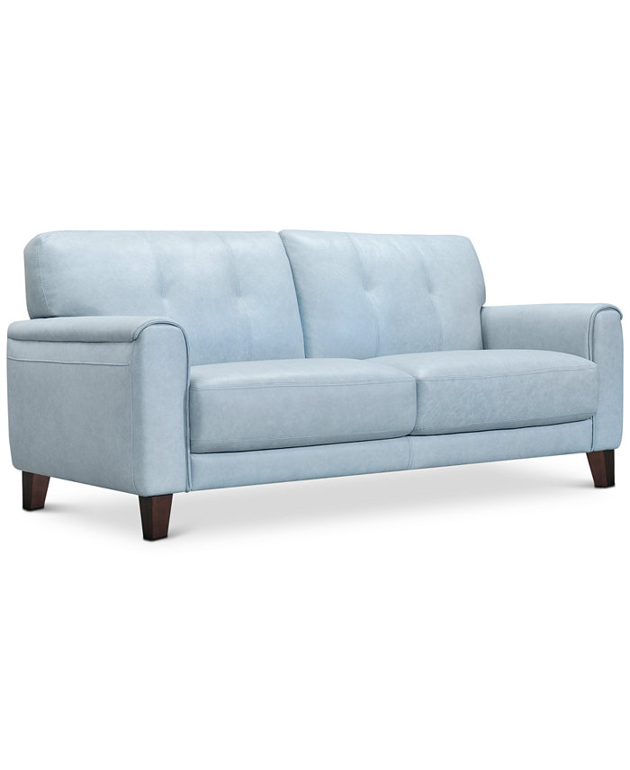 Furniture Ashlinn 81 Tufted Pastel Leather Sofa