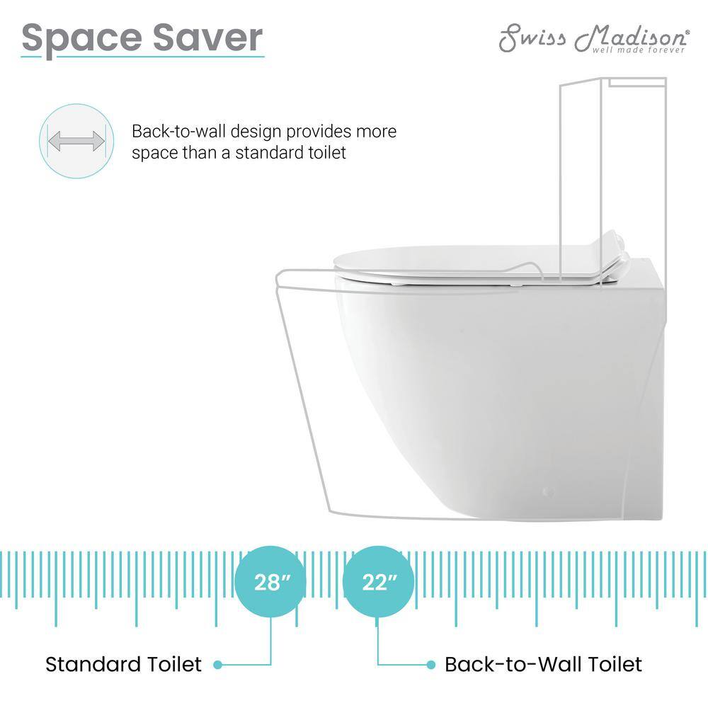 Swiss Madison St. Tropez Elongated Toilet Bowl Only in Glossy White SM-WT514