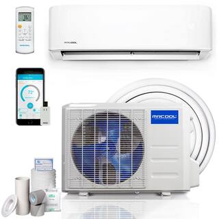 MRCOOL Advantage 3rd Gen 12000 BTU 1 Ton Ductless Mini Split Air Conditioner and Heat Pump with Line Guard 115V60Hz A-12-HP-115B-LG