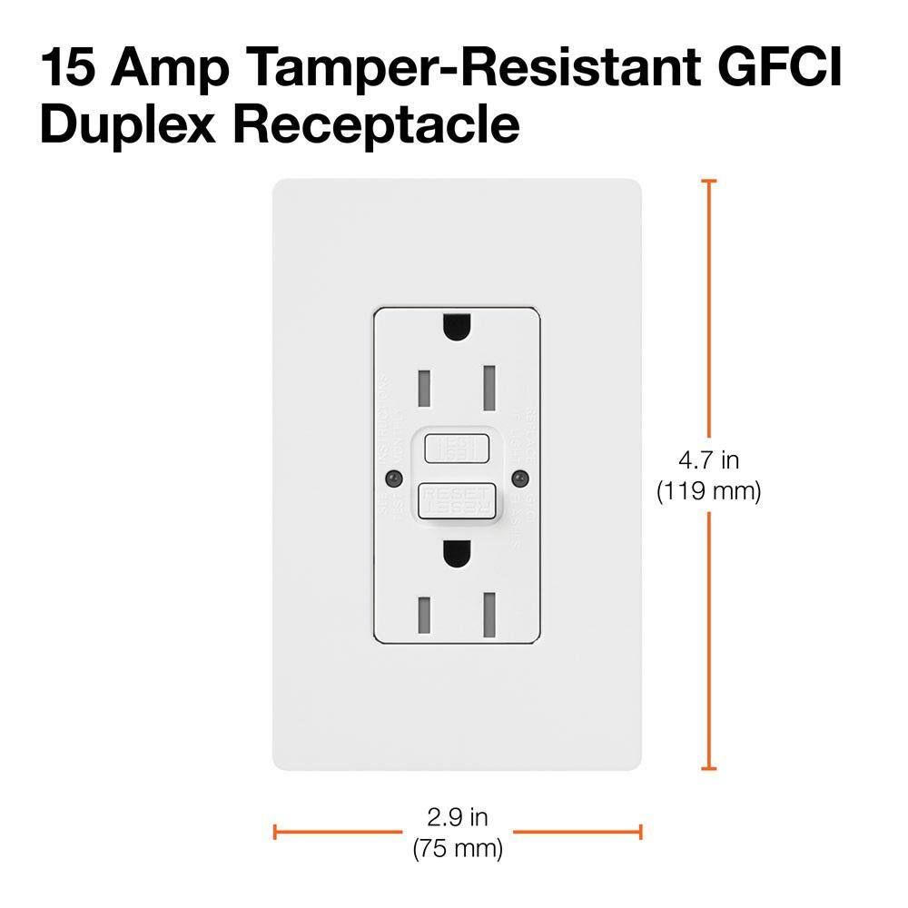 Lutron Claro 15-Amp Tamper Resistant Duplex Receptacle Biscuit (SCR-15-GFST-BI) SCR-15-GFST-BI