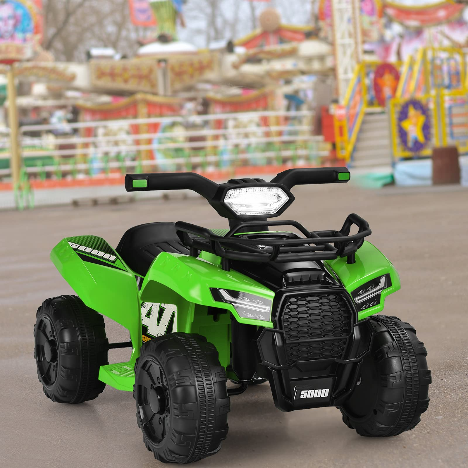 Costzon Kids ATV, 6V Battery Powered Electric Vehicle w/ LED Light