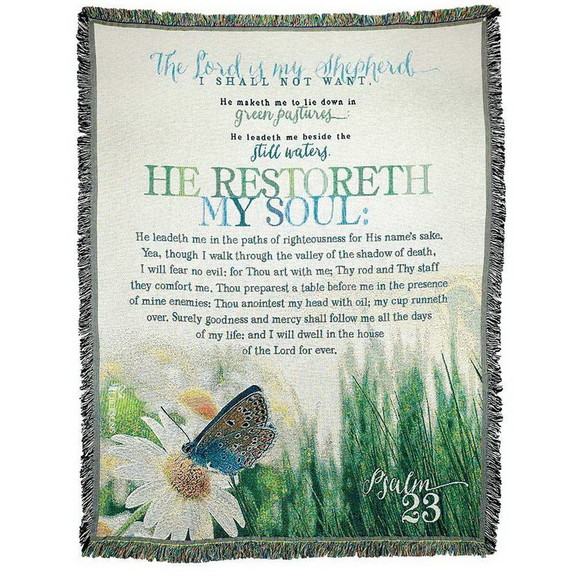 Dicksons FAB 3094 Psalm 23 My Soul Tapestry Throw ...