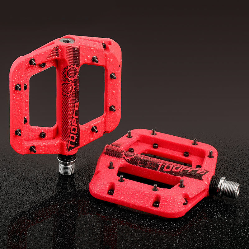 Mountain Bike Pedal Nylon Fiber Cycling Sealed Bearing Large surface Pedals Non Slip 9/16 Inch MTB Bicycle Platform Flat Pedals