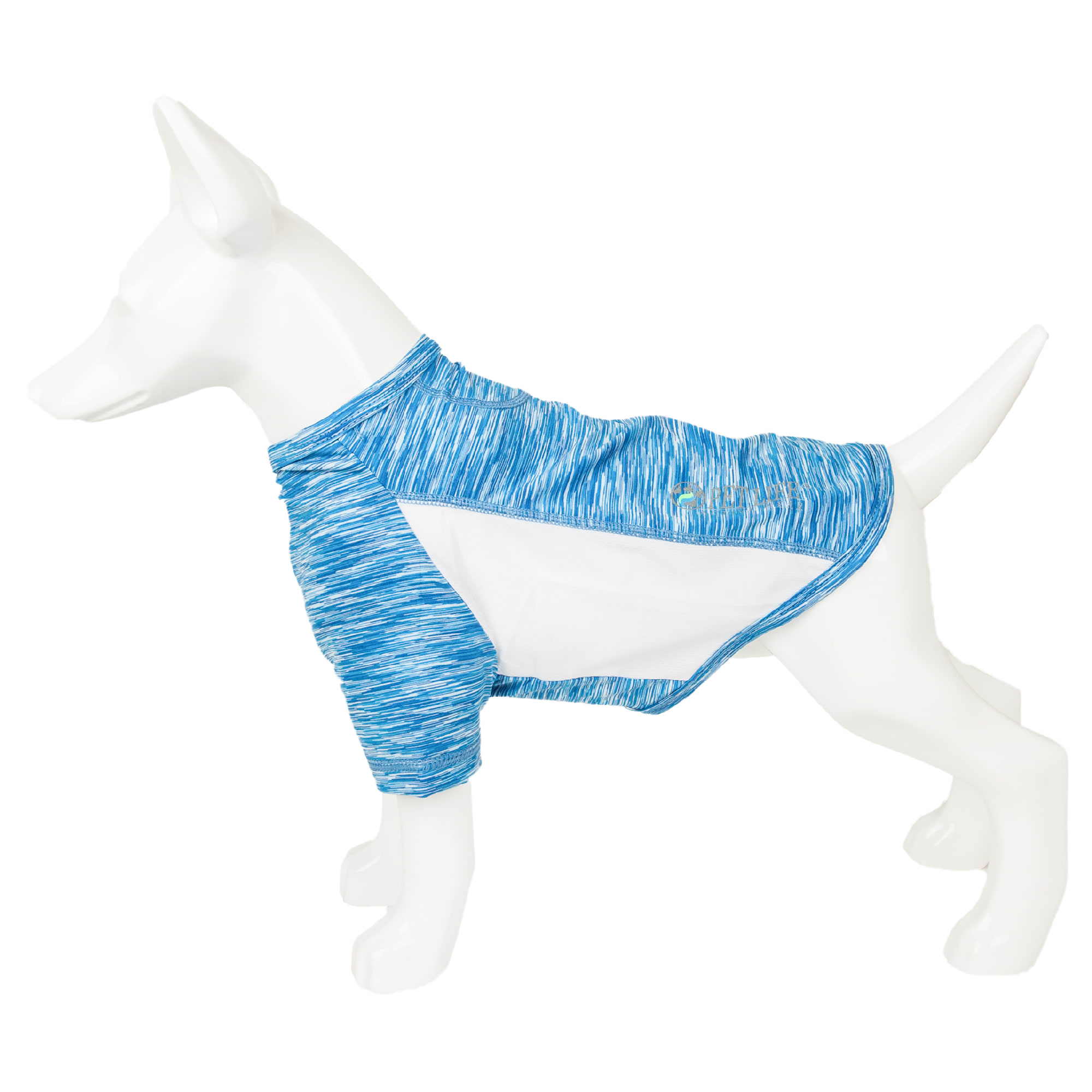 Pet Life Blue Active Warf Speed Heathered Ultra-Stretch Sporty Performance Dog T-Shirt， X-Small