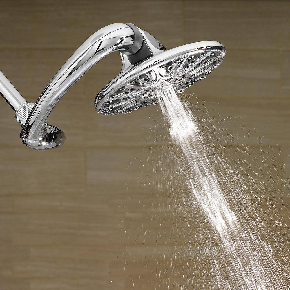 Waterpik 6-Spray 7 in. Single Wall Mount 1.8 GPM Fixed Rain Shower Head in Chrome ASW-673E