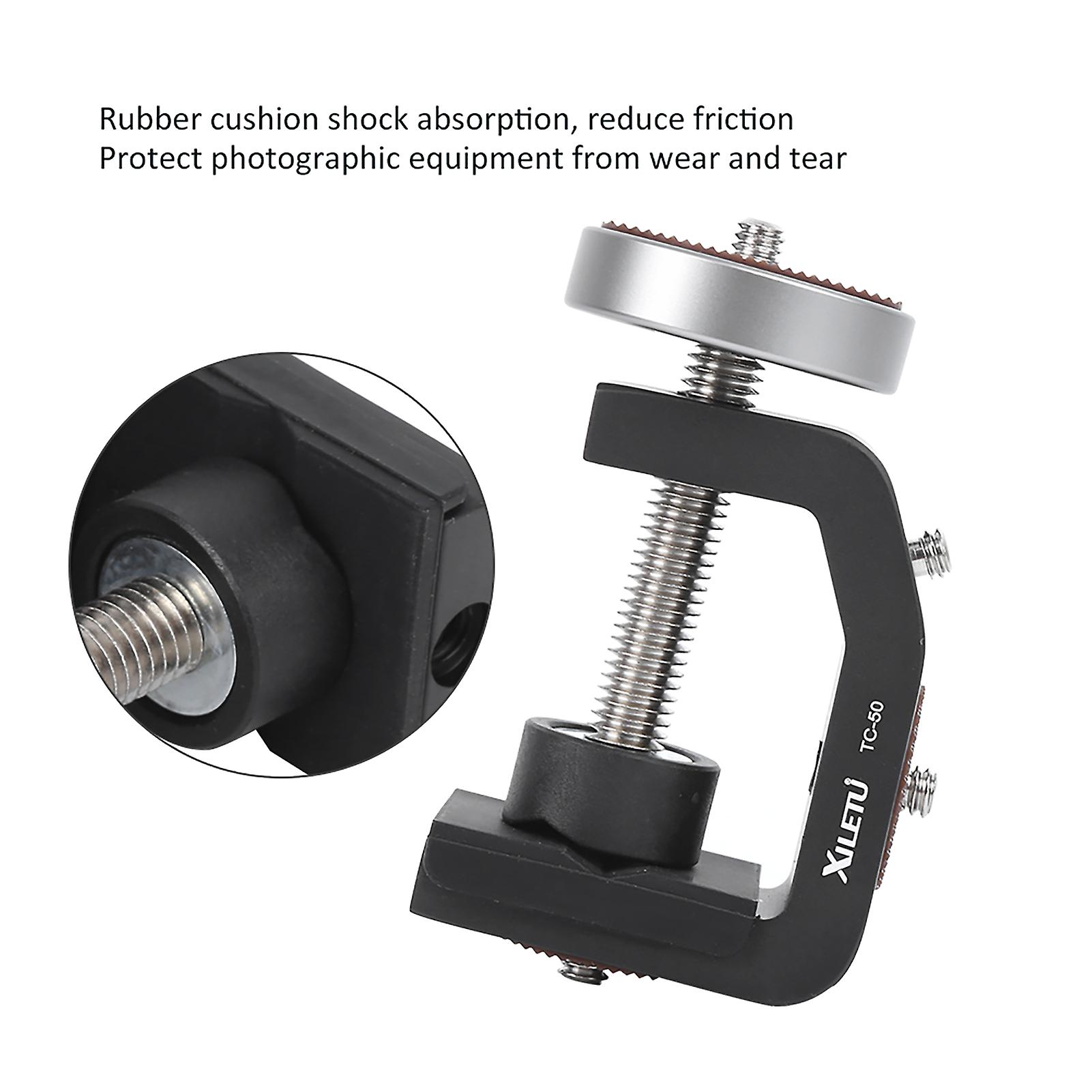 Xiletu Tc-50 Black Aluminium Alloy Universal 1/4 Inch Screw Interface C Clamp Photography Stable Clip For Photographic Equipment