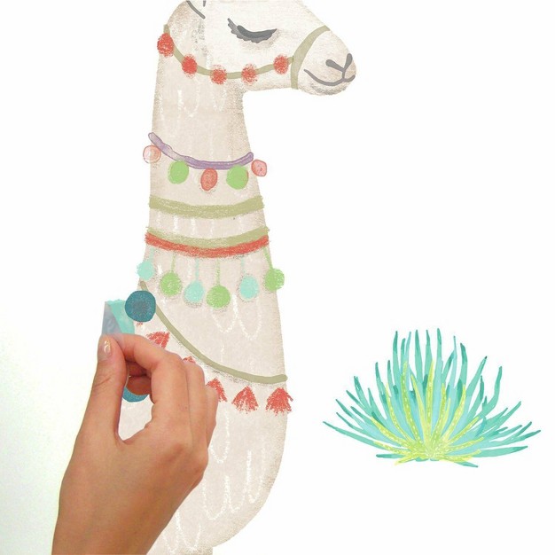 Watercolor Llama Peel And Stick Giant Wall Decal Roommates