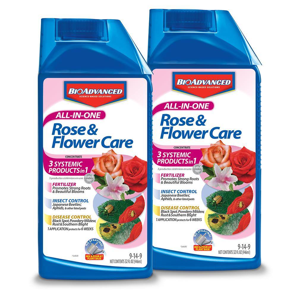 BIOADVANCED 32 oz. Concentrate All-in-1 Rose and Flower Care (2-Pack) 701269U