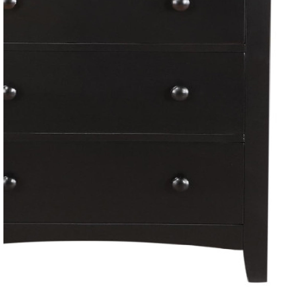 Pine Wood With Varied Size 5 Drawer Chest, Black- Saltoro Sherpi