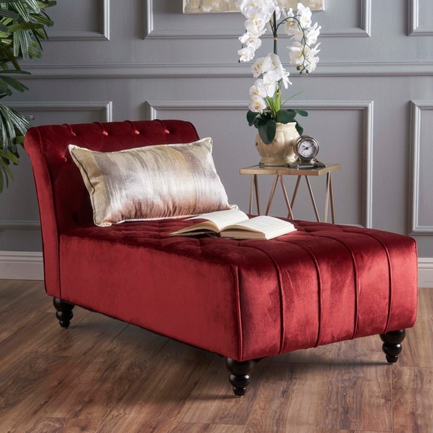 Rubie New Velvet Chaise Lounge Christopher Knight Home