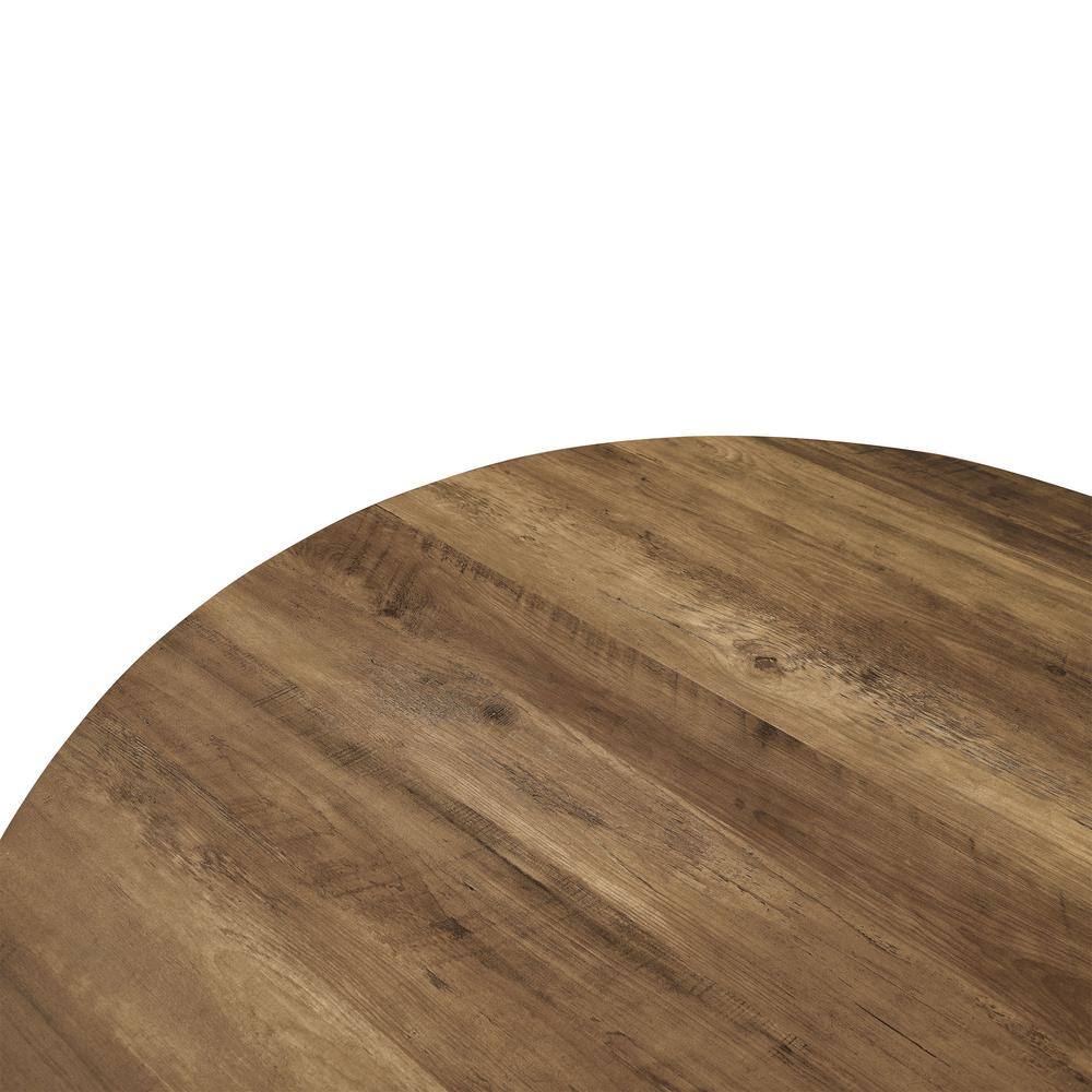 Leisuremod Ravenna 47 in. Modern Round Wood Dining Table with Metal Legs in Dark Brown RTM47BR