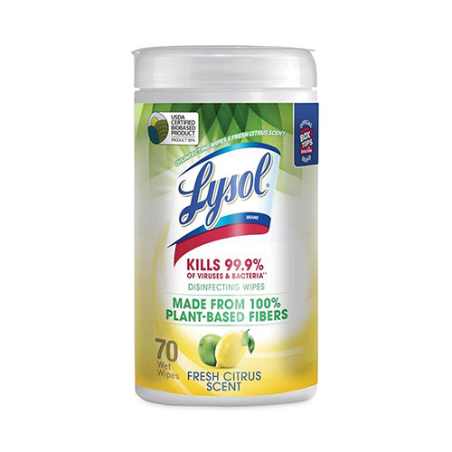 Reckitt Benckiser Lysol Disinfecting Wipes II Fresh Citrus | 7 x 7.25， 70 Wipes