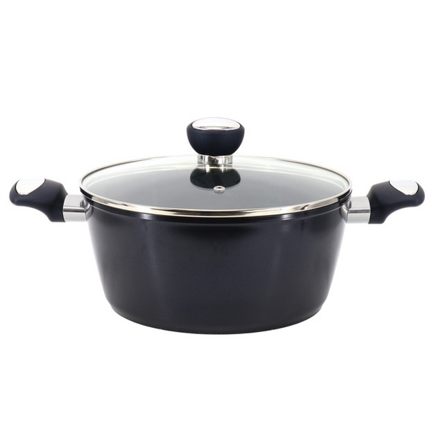 Oster Hawke 4 2 Quart Ceramic Nonstick Aluminum Dutch Oven With Lid In Dark Blue