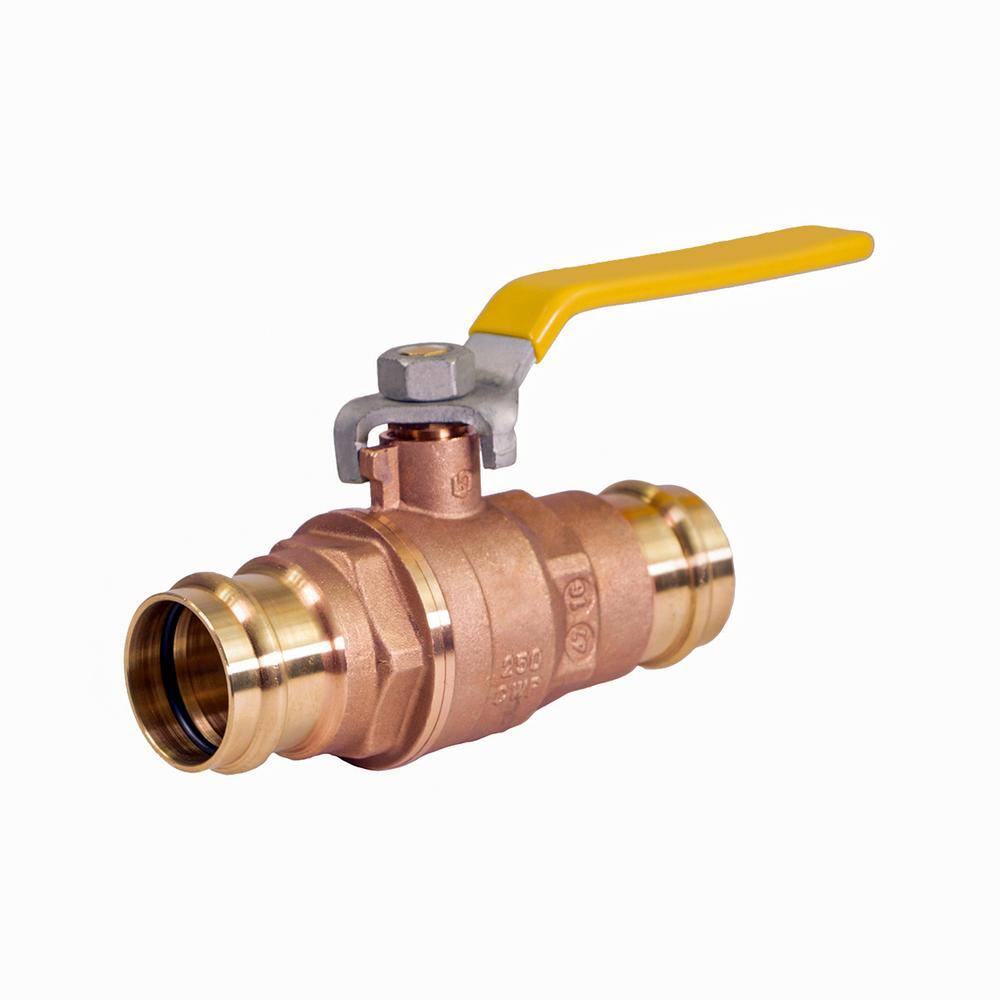 The Plumber's Choice 12 in. Brass Double-O-Ring Press Ball Valve VLV532012